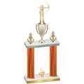 Double Orange Carbon Fiber First Place Archery Trophy