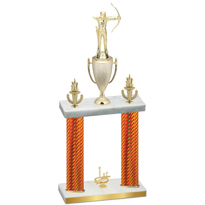Double Orange Carbon Fiber First Place Archery Trophy
