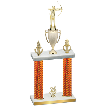 Double Orange Carbon Fiber Year Archery Trophy