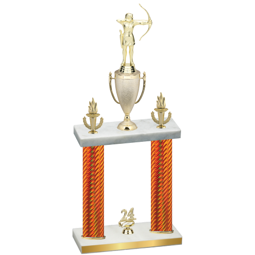 Double Orange Carbon Fiber Year Archery Trophy