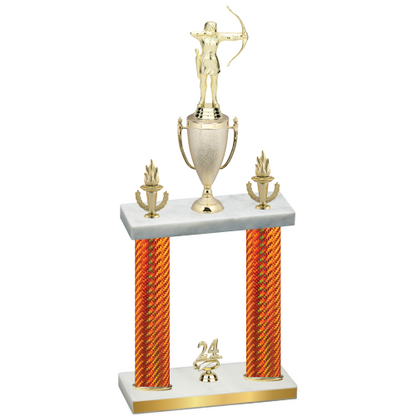 Double Orange Carbon Fiber Year Archery Trophy