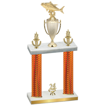 Double Orange Carbon Fiber Year Fishing Trophy