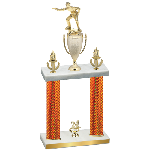 Double Orange Carbon Fiber Year Shooter Trophy