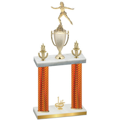 Double Orange Carbon Fiber First Place Skater Trophy