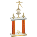 Double Orange Carbon Fiber Second Place Skater Trophy