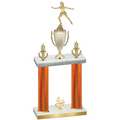 Double Orange Carbon Fiber Fourth Place Skater Trophy