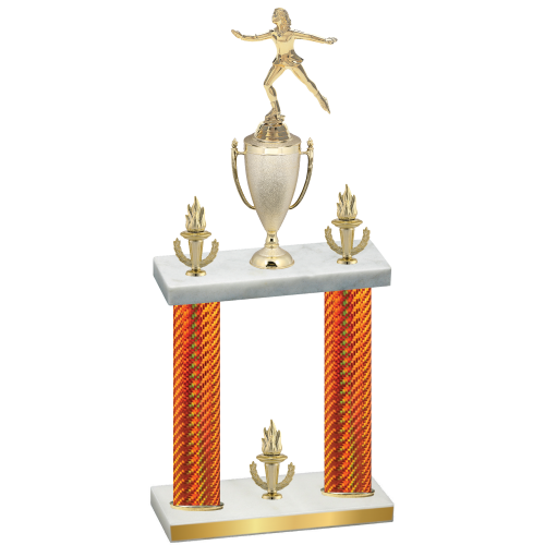 Double Orange Carbon Fiber Victory Skater Trophy