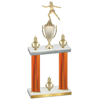 Double Orange Carbon Fiber Victory Skater Trophy