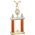 Double Orange Carbon Fiber First Place Weights Trophy