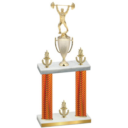 Double Orange Carbon Fiber Victory Weights Trophy