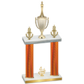 Double Orange Carbon Fiber Fourth Place Chess Trophy