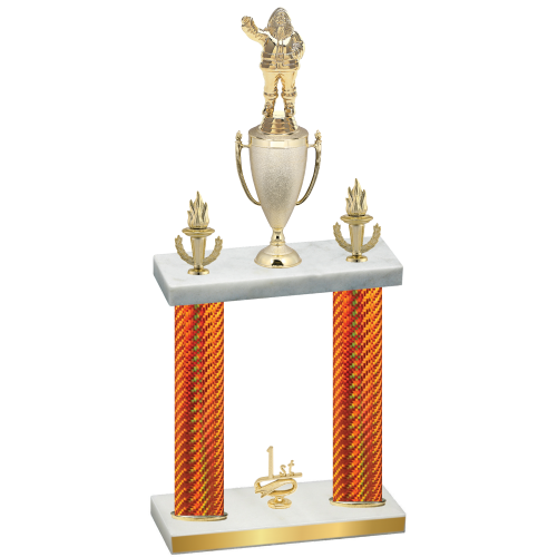 Double Orange Carbon Fiber First Place Holiday Trophy