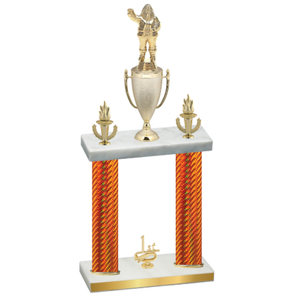 Double Orange Carbon Fiber First Place Holiday Trophy