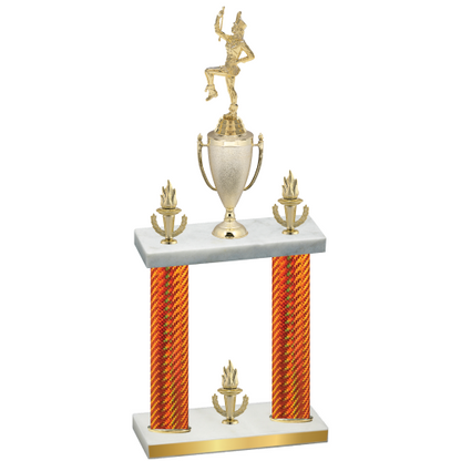 Double Orange Carbon Fiber Victory Majorette Trophy