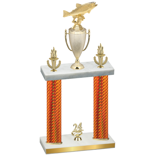 Double Orange Carbon Fiber Year Fishing Trophy