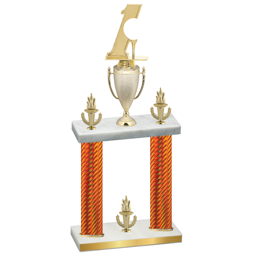 Double Orange Carbon Fiber Victory Golf Trophy