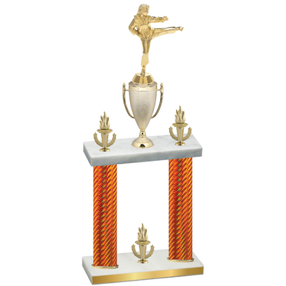 Double Orange Carbon Fiber Victory Karate Trophy