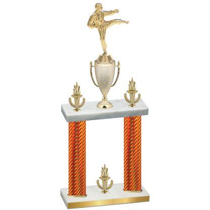 Double Orange Carbon Fiber Victory Karate Trophy