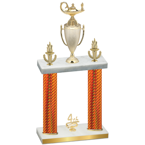 Double Orange Carbon Fiber Fourth Place Academics Trophy