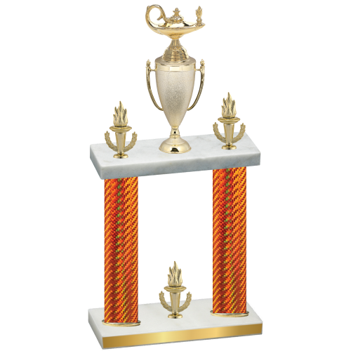 Double Orange Carbon Fiber Victory Academics Trophy