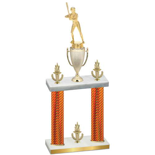 Double Orange Carbon Fiber Victory Softball Trophy