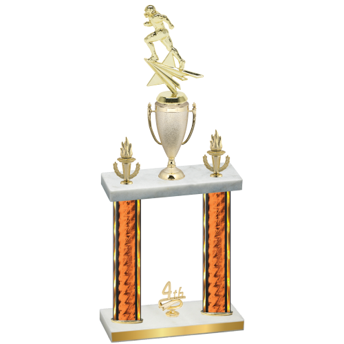 Double Orange Glacier Fourth Place Football Trophy