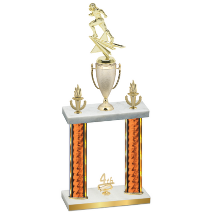 Double Orange Glacier Fourth Place Football Trophy