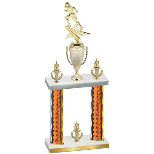 Double Orange Glacier Victory Football Trophy