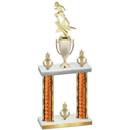 Double Orange Glacier Victory Football Trophy