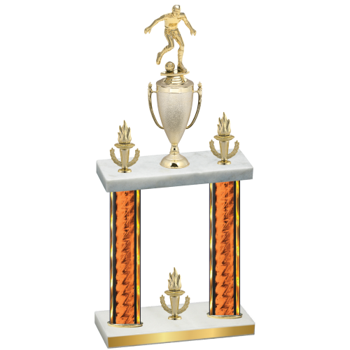 Double Orange Glacier Victory Soccer Trophy