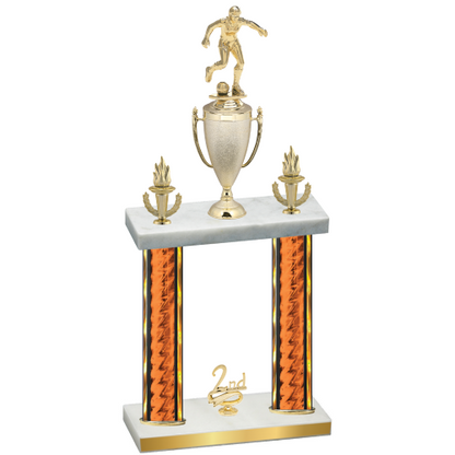 Double Orange Glacier Second Place Soccer Trophy