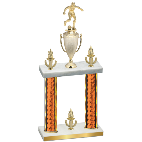 Double Orange Glacier Victory Soccer Trophy