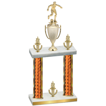Double Orange Glacier Victory Soccer Trophy