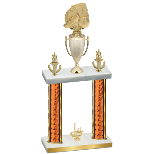 Double Orange Glacier First Place Soccer Trophy