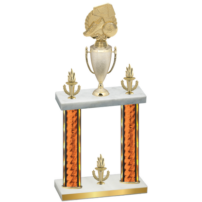 Double Orange Glacier Victory Soccer Trophy