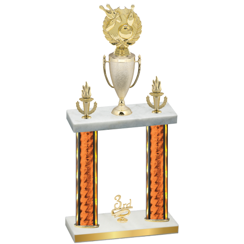 Double Orange Glacier Third Place Bowling Trophy