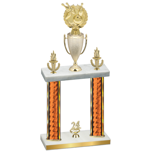 Double Orange Glacier Year Bowling Trophy