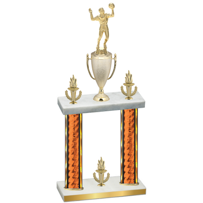 Double Orange Glacier Victory Volleyball Trophy