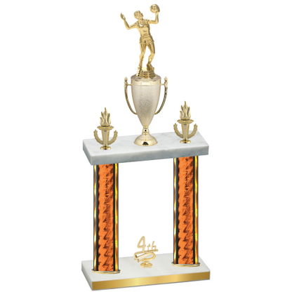 Double Orange Glacier Fourth Place Volleyball Trophy