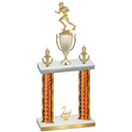 Double Orange Glacier Second Place Football Trophy