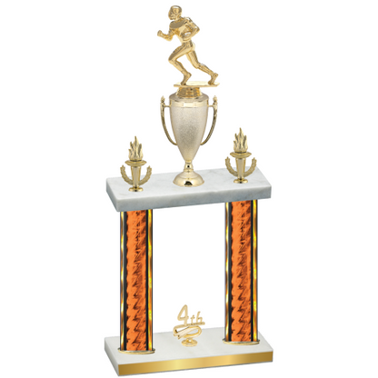 Double Orange Glacier Fourth Place Football Trophy