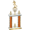 Double Orange Glacier Victory Football Trophy