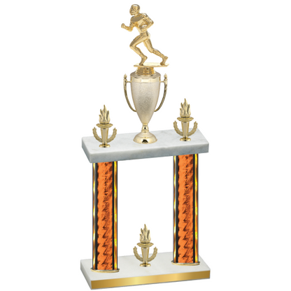 Double Orange Glacier Victory Football Trophy