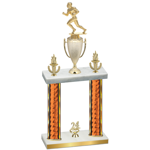 Double Orange Glacier Year Football Trophy