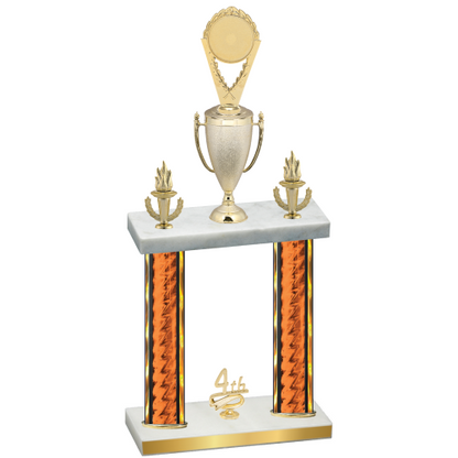 Double Orange Glacier Fourth Place Insert Trophy
