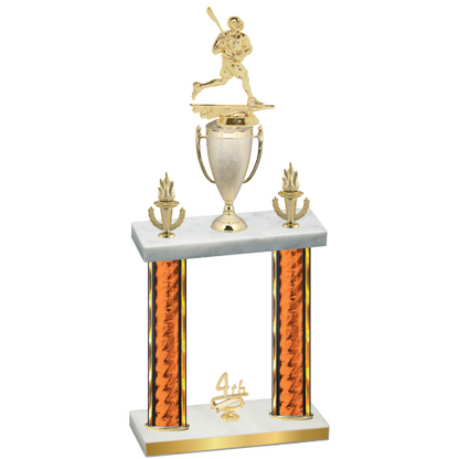 Double Orange Glacier Fourth Place Lacrosse Trophy