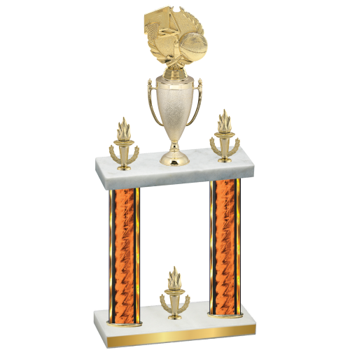 Double Orange Glacier Victory Basketball Trophy
