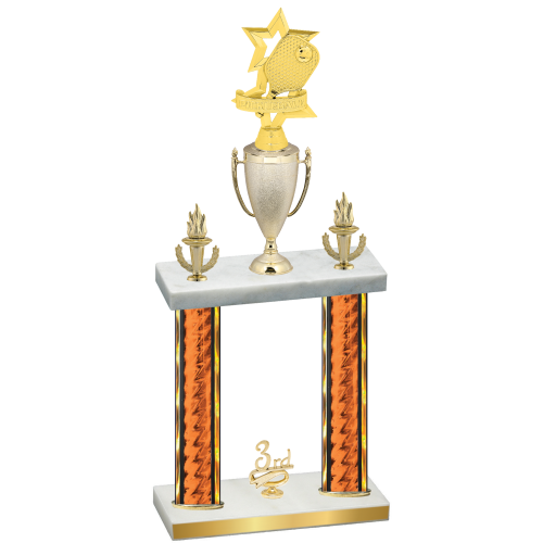 Double Orange Glacier Third Place Pickleball Trophy