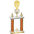 Double Orange Glacier Third Place Pickleball Trophy