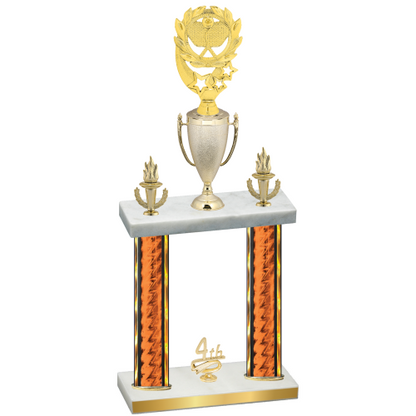 Double Orange Glacier Fourth Place Pickleball Trophy